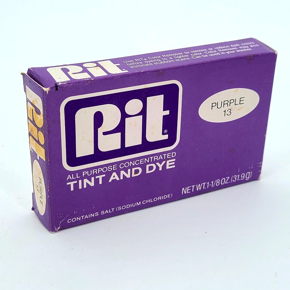Vintage RIT Dye Purple 13 All Purpose Concentrated Tint & Dye Hosiery NOS